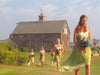 GORGEOUS BRIDESMAIDS IN SOFT KNEE-LENGTH CHIFFON DRESS WITH DETAIL LACE ON THE STRAP