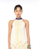 SATIN PLEATED SLEEVELESS TOP - IVORY