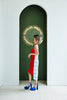 V-NECK BIAS DRESS - RED