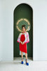 V-NECK BIAS DRESS - RED