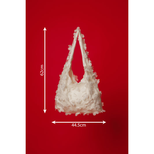 CLOUD  WHITE LACE TOTE BAG
