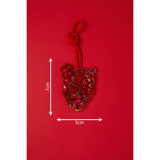 BROKEN HEART EMBROIDERED PHONE/KEY CHARM/BROOCH