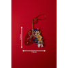 BROKEN HEART EMBROIDERED PHONE/KEY CHARM/BROOCH WITH COLOURFUL FLOWER