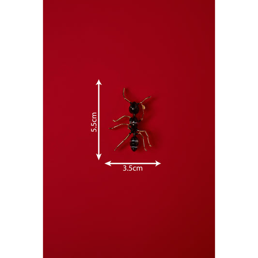 QUEEN ANT ANT BROOCH IN BLACK AND GOLD