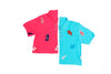 CROPPED POLO T WITH PATCHES - FUCHSIA