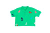 CROPPED POLO T WITH PATCHES - GREEN