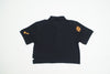 CROPPED POLO T WITH PATCHES - BLACK