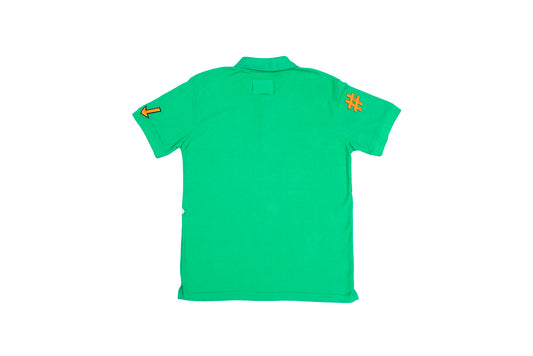 FULL LENGTH POLO T WITH PATCHES - GREEN