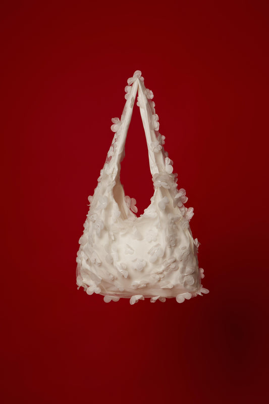 CLOUD  WHITE LACE TOTE BAG