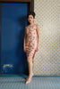 ASYMMETRICAL CHEONGSAM - ORANGE BRACKET - BEIGE