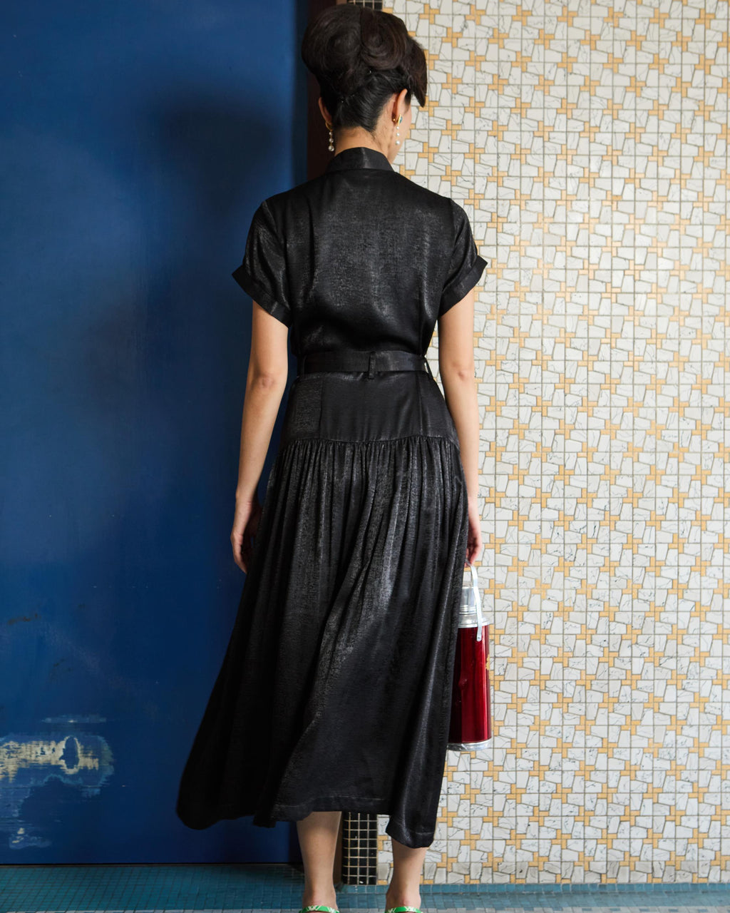 GATHERED DROP WAIST DRESS - BLACK Melinda Looi - Official Website GATHERED DROP WAIST DRESS - BLACK Melinda Looi - Official Website