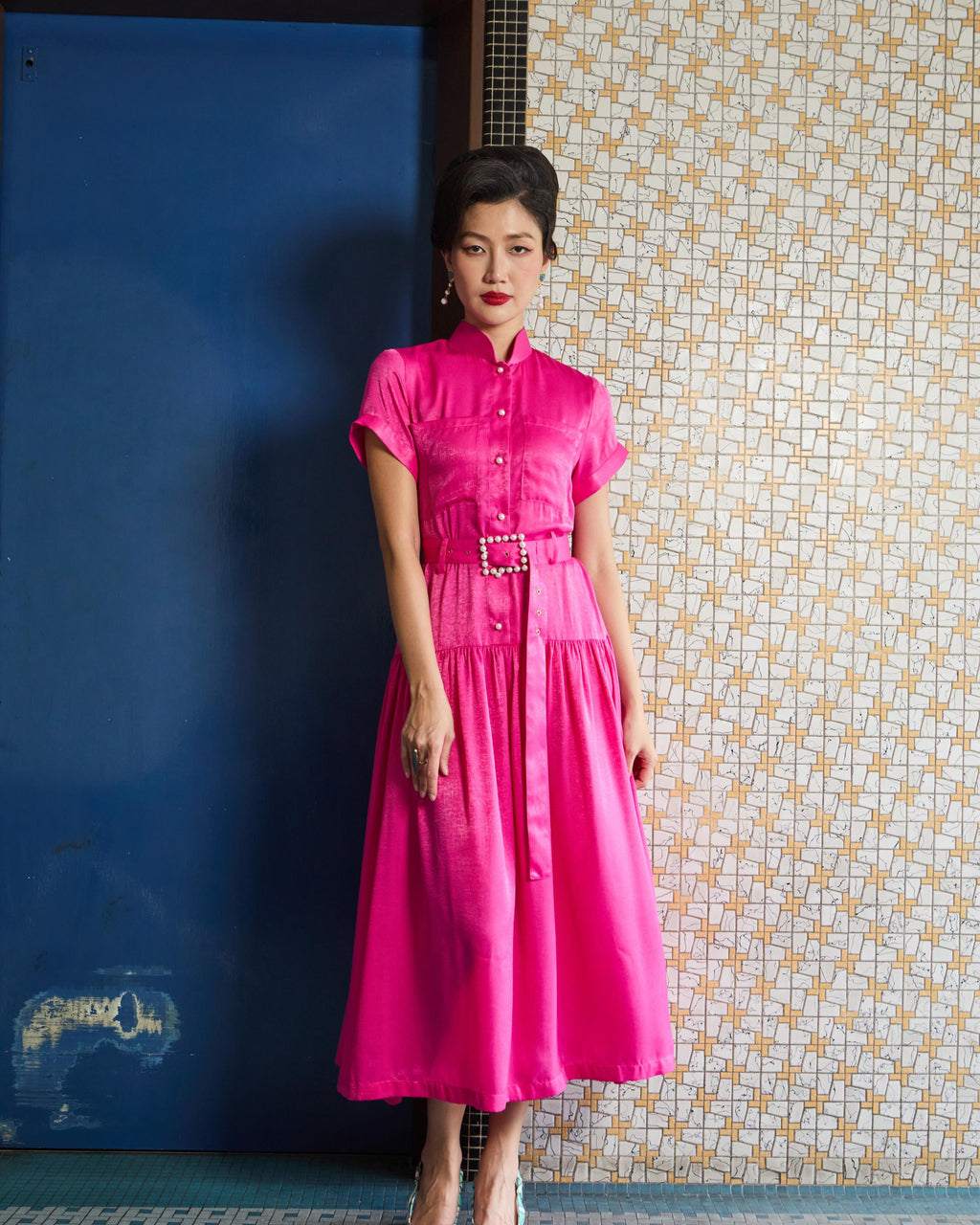 GATHERED DROP WAIST DRESS - FUCHSIA Melinda Looi - Official Website GATHERED DROP WAIST DRESS - FUCHSIA Melinda Looi - Official Website