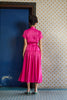 GATHERED DROP WAIST DRESS - FUCHSIA