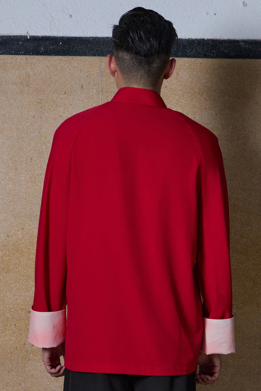 CLASSIC MANDARIN JACKET - RED
