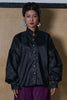 MANDARIN COLLAR PUFFY SLEEVE SHIRT- BLACK