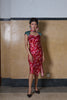 BIAS COWL NECKLINE CHEONGSAM - RED
