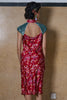 BIAS COWL NECKLINE CHEONGSAM - RED