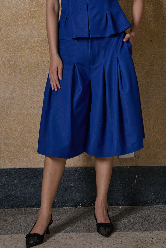 3/4 FLARED SHORT - BLUE
