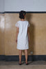 COLLARLESS A-LINE DRESS - WHITE