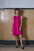COLLARLESS A-LINE DRESS - PINK