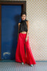 PLEATED PALAZZO PANTS - RED