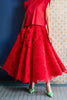 LACEY FLARED SKIRT - RED