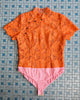 LACEY MANDARIN COLLAR BODYSUIT - ORANGE