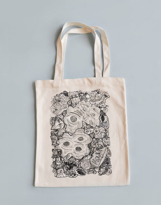 THROUGH OUR EYES CANVAS TOTE BAG - WHITE