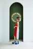 V-NECK BIAS DRESS - RED