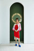 V-NECK BIAS DRESS - RED