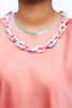 BUBBLEGUMME ARCYLIC CHAIN NECKLACE WITH BACK HOOK OPENING - MULTI