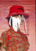 RED REVERSIBLE CANVAS WITH TIGER PRINT - BUCKET HAT - RED