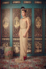 CREAM PLEATS WITH SILVER TAFFETA LINING - SINGLET GOWN - CREAM